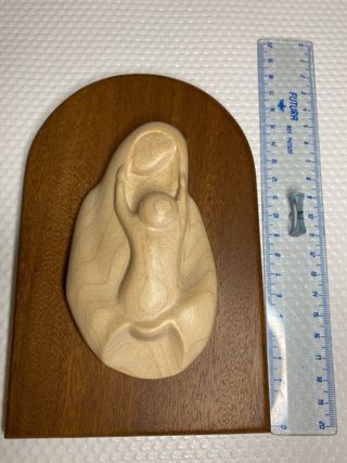 Quadretto religioso Madonna e Bambino legno