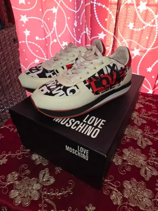 Scarpe Moschino Donna Beige/Rosso