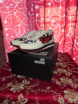 Scarpe Moschino Donna Beige/Rosso