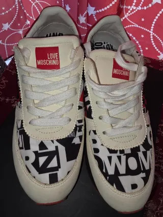 Scarpe Moschino Donna Beige/Rosso