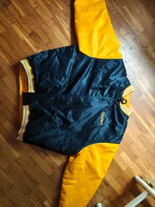 Chaqueta Steelers Negra y Amarilla Talla 4XL retro