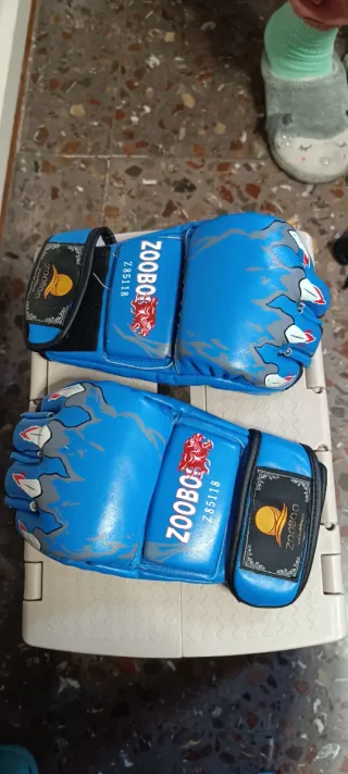 Guantillas MMA ZOOBOO Azules y Grises