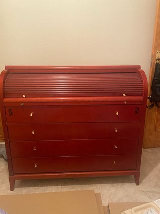 Escritorio/Buró de madera con tapa enrollable