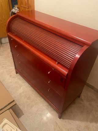 Escritorio/Buró de madera con tapa enrollable