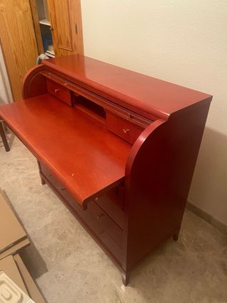 Escritorio/Buró de madera con tapa enrollable