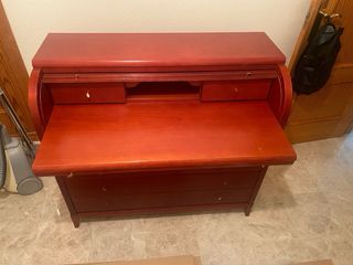 Escritorio/Buró de madera con tapa enrollable