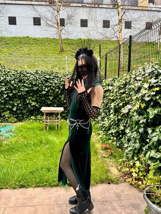 Disfraz Gótico Terciopelo Verde.