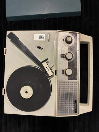 Giradischi vintage Philips beige/grigio