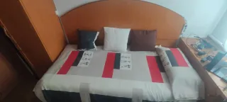 Cabecero Cama Madera Beige Curvo