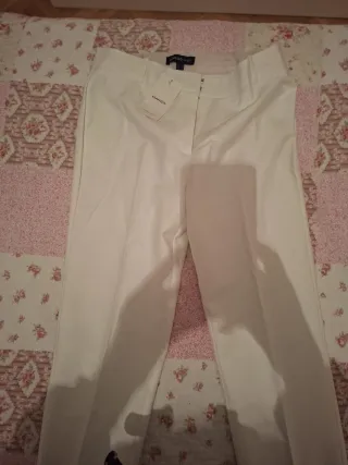 Pantalón Mango Blanco Talla 36