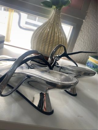 Sandalias ZARA plateadas