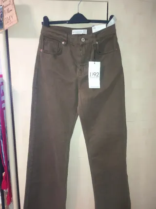 Jeans Stradivarius D92 Talla 38 Marrón Rectos