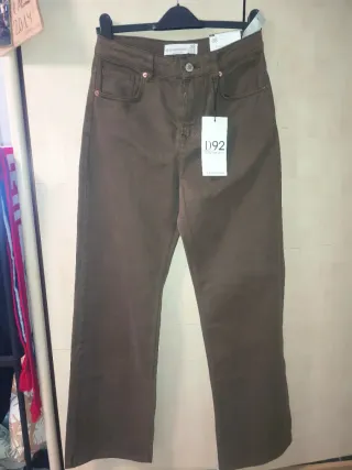 Jeans Stradivarius D92 Talla 38 Marrón Rectos