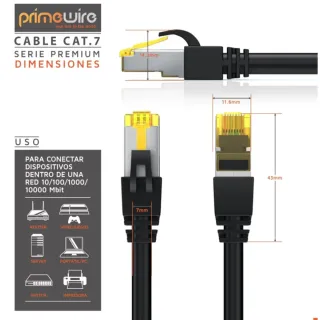 CABLE RED 5M CAT.7 PRIMEWIRE