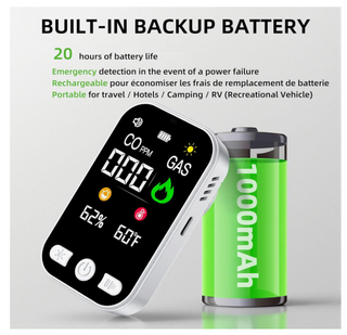 Rilevatore CO e Gas 4 in 1