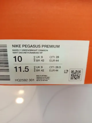 Nike Pegasus Premium 41 42.5 44 46 Verde Naranja