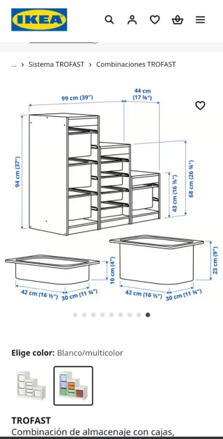 Mueble organizador IKEA con cubos