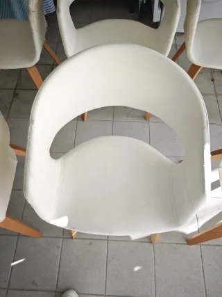 8 Sillas Comedor Piel Sintética Madera