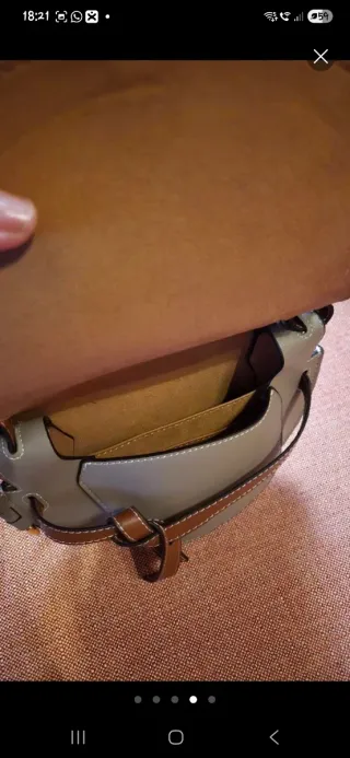 Bolso Piel Marrón y Gris Nuevo