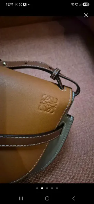 Bolso Piel Marrón y Gris Nuevo