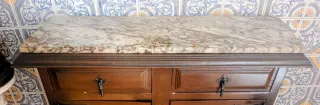 Mueble antiguo madera y mármol
