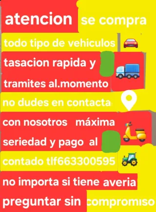 Compramos tu vehículo