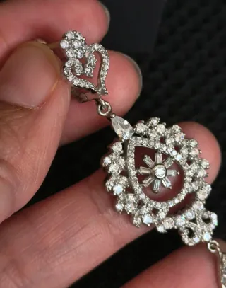 Pendientes Plata 1ª Ley Vintage con Cristales