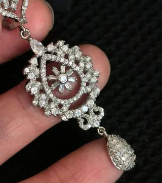 Pendientes Plata 1ª Ley Vintage con Cristales