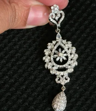 Pendientes Plata 1ª Ley Vintage con Cristales