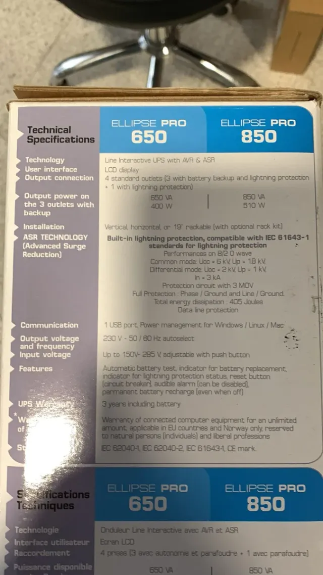 Fuente Alimentación Eaton Ellipse Pro 650 DIN