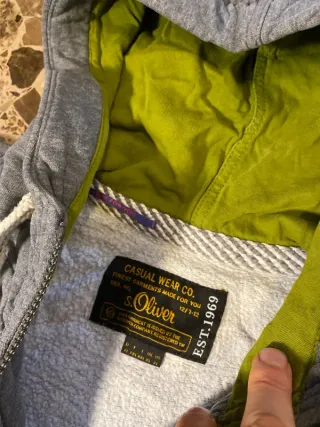 Sudadera Oliver Gris y Blanca Talla XL