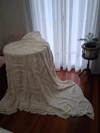 Colcha ganchillo algodón cama grande
