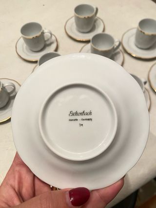 Juego de 10 tazas de café de porcelana
