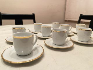 Juego de 10 tazas de café de porcelana
