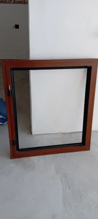2 Ventanas Aluminio Madera