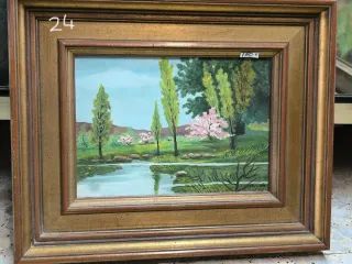 Cuadro Paisaje con Marco Dorado