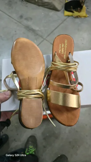 Sandali dadonna donna oro con lacci