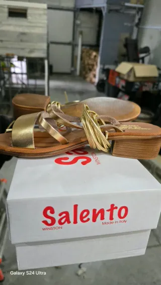 Sandali dadonna donna oro con lacci