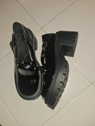 Zapatos plataforma negros talla 39