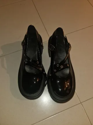 Zapatos plataforma negros talla 39