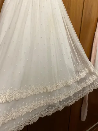 Vestido Comunión Niña Amaya Blanco Rosa