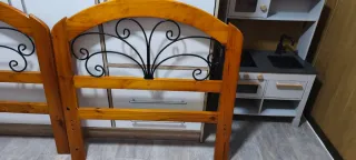 Cabecero de cama 90cm madera y metal