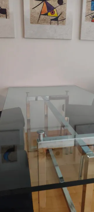 Mesa Cristal Grueso + 6 Sillas