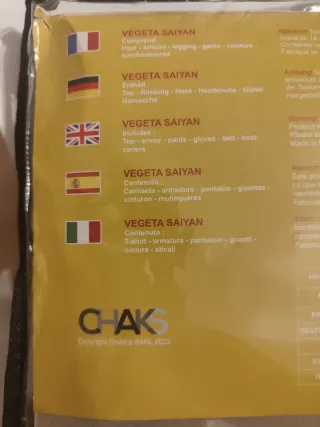 Disfraz Vegeta Dragonball Z