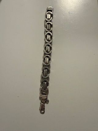 Pulsera de plata maciza estilo bizantino