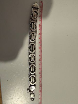 Pulsera de plata maciza estilo bizantino