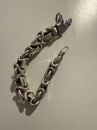 Pulsera de plata maciza estilo bizantino