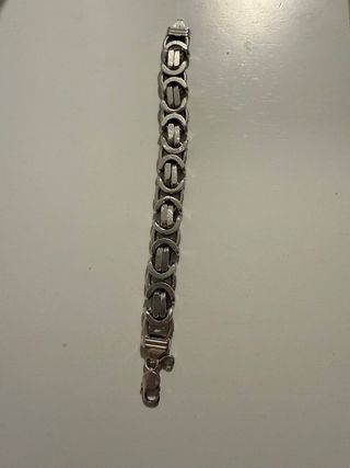 Pulsera de plata maciza estilo bizantino