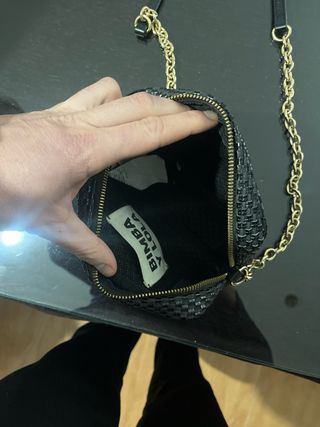 Bolso Bimba y Lola negro tejido cadena