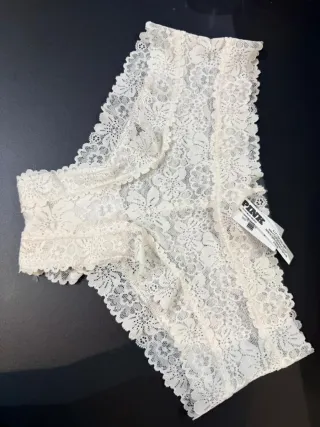 Victoria's Secret Braguita Encaje Beige/Blanco Tal